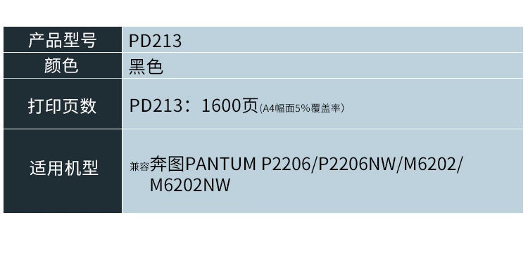 Tương thích hộp mực Bentu PD213 chip M6202NW chip P2206NW Hộp mực Bentu 213 chip P2206 hộp mực máy in PD-213 chip đếm Bentu 6202 dùng được lâu