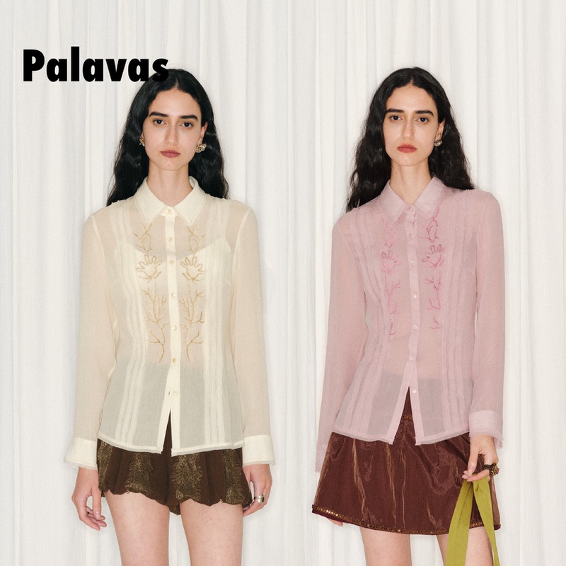 Palavas Zhang Jingyi and Dong Xuan's Same Style Jaipur Song Shirt Embroidered Shirt for Women Long-Sleeved Lapel Versatile Palavas Zhang Jingyi and Dong Xuan's Same Style Jaipur Song Shirt Embroidered Shirt for Women Long-Sleeved Lapel Versatile