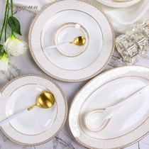 Bowl set Household European simple Phnom Penh 56 skull porcelain tableware set Jingdezhen ceramic bowl set
