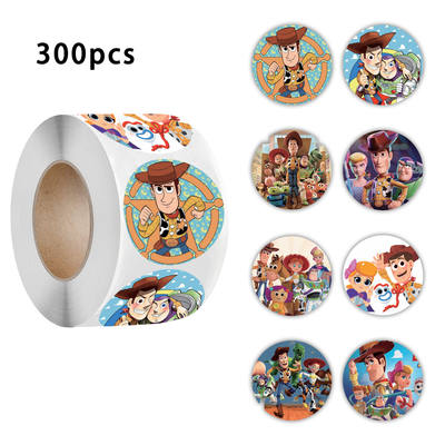 300 pieces per roll of Buzz Lightyear Woody Toy Story roll stickers diy planner Children's toy self-adhesive