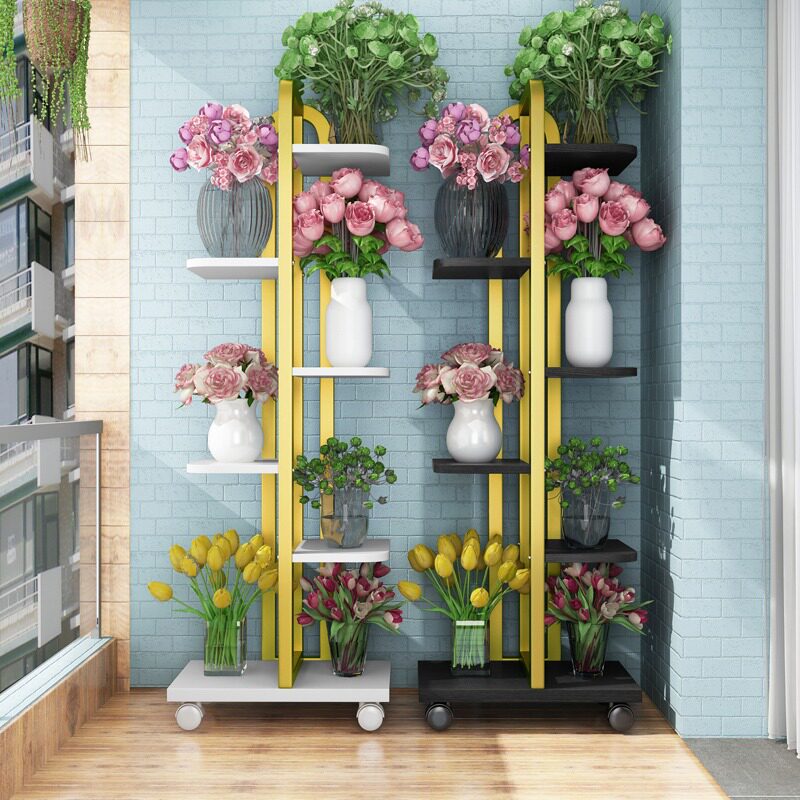 Flower shelf living room floor-to-ceiling simple modern balcony green dill flower shelf multi-layer shelf removable flower pot shelf