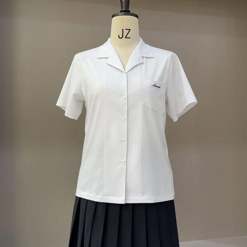 Chestnut Honey Jk New Style Shirt, School-Style Short-Sleeved Shirt, White Niche Design Basic Style Open-Front Shirt