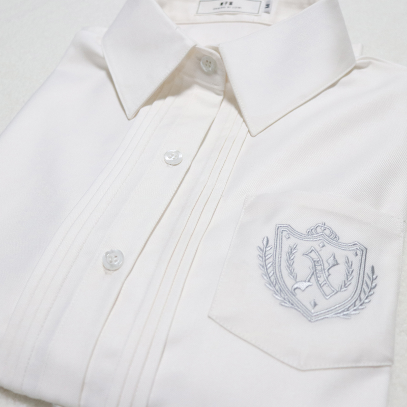 (Spot) chestnut honey original JK shirt spring summer white short sleeves long sleeve shirt women's design sense niche shirt