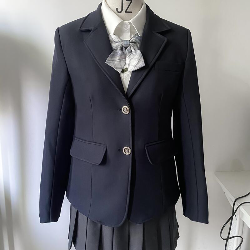 Chestnut Honey Original School Uniform Blazer Jk Uniform Cyan Two-Button Suit Jacket Women's Autumn and Winter New Style