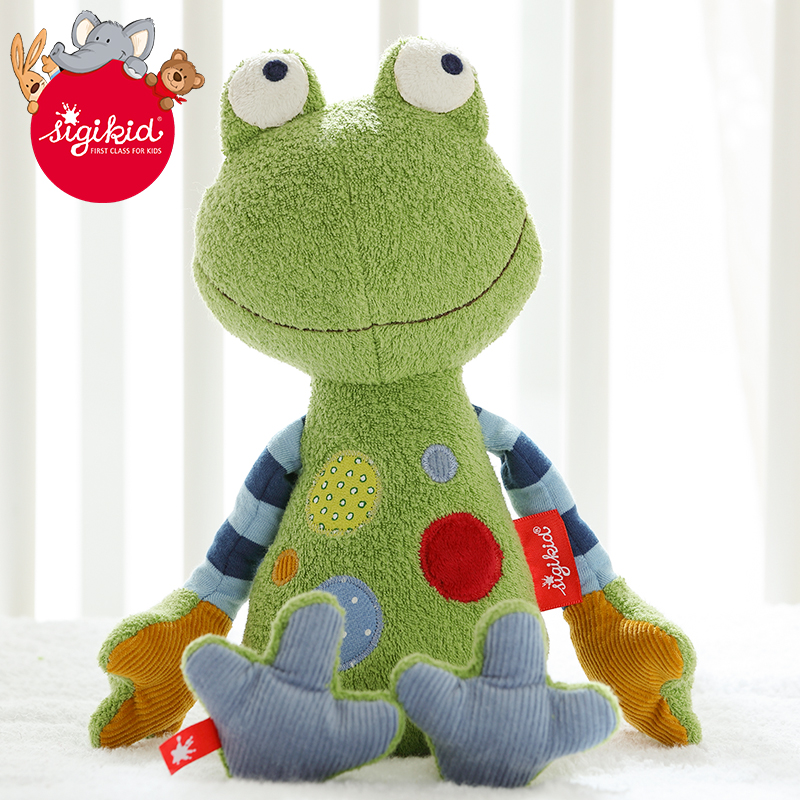 sigikid Germany cute frog doll plush toy color cloth art splicing children boys and girls company paparazzi