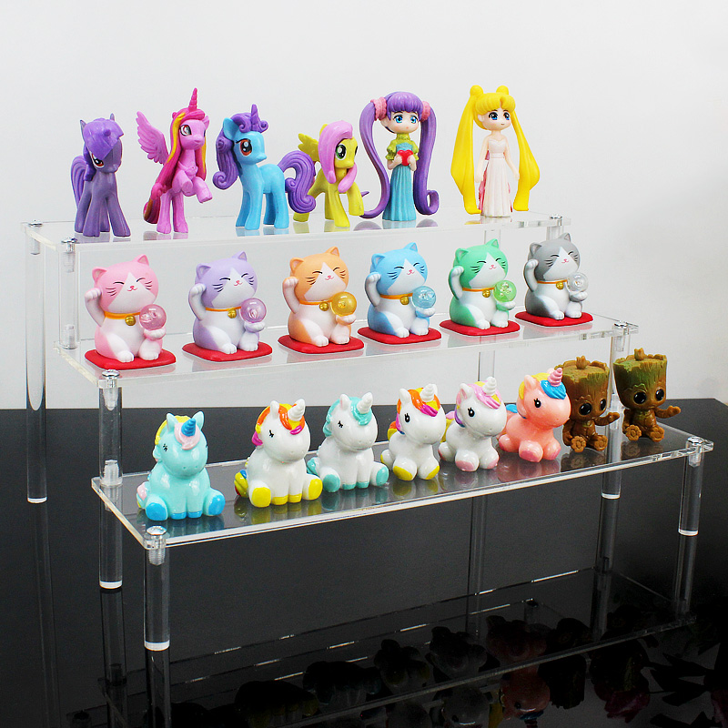 Yalik Ladder Model Show Shelf Doll Display Shelf Plastic Multilayer Transparent Blind box shelve Home Contained