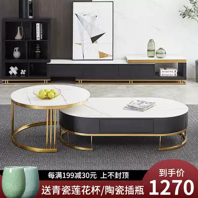 Light luxury tea table TV cabinet TV cabinet large and small apartment Italian Nordic modern simple set of living room combination