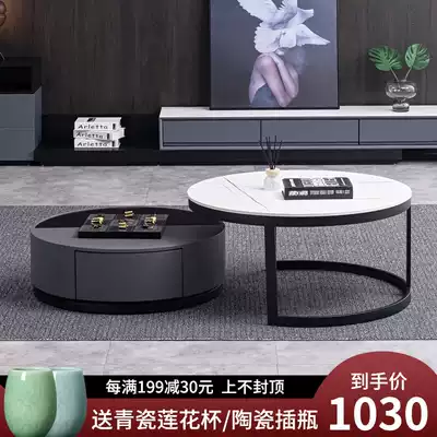 Minimalist coffee table floor cabinet TV cabinet size Italian style Nordic modern simple complete set of living room combination