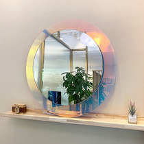 glas rainbow mirror round ins style acrylic creative decorative mirror living room entrance mirror wall hanging makeup mirror