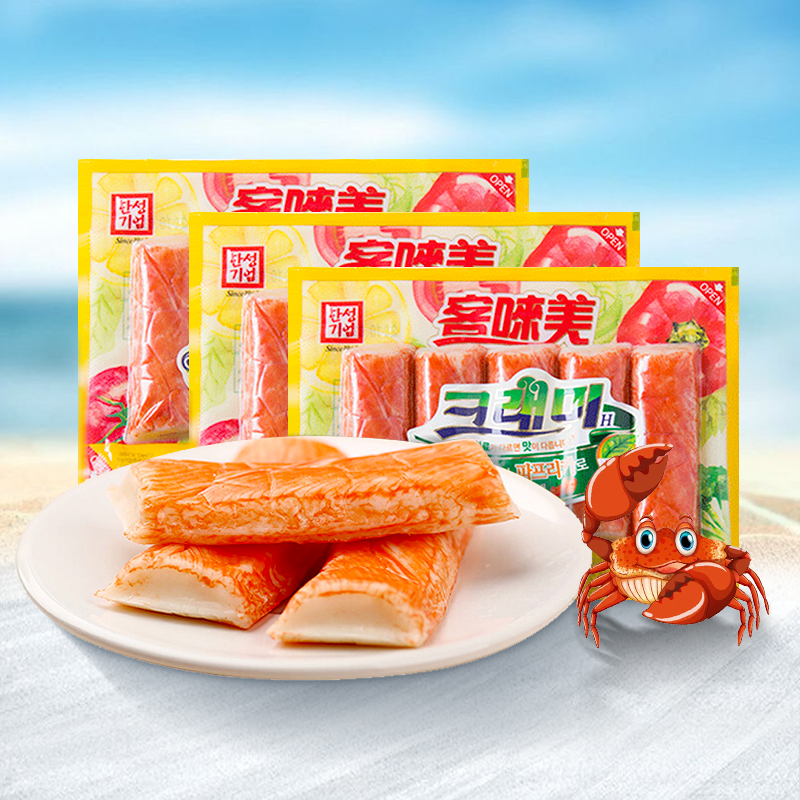 South Korean importer Beauty Ready-to-eat Crab Willow Crab Taste Stick Hand Ripping Low Fat Mesh Red Casual Crab Meat Stick Small Snacks Low Carb