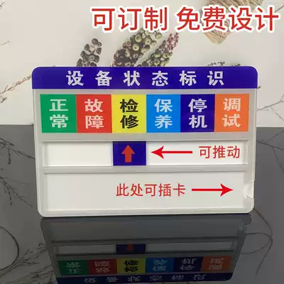 Equipment status identification card Indicator Acrylic machine instrument equipment operation management card Rotating magnetic magnet with magnet equipment nameplate Machine status identification sticker Production workshop custom card