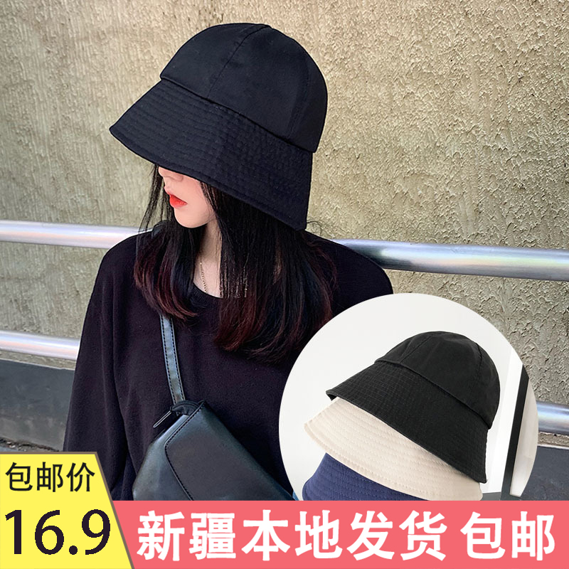 Xinjiang Han version of bucket hat Visor Day Ensemble small crowdclock Type black fisherman hat woman can wear a basin hat all four seasons