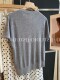 French-Style Gray Floral Ice Silk Regular Shoulder Knit Short-Sleeve T-Shirt for Women, Summer Round Neck with Unique Design, Versatile Top