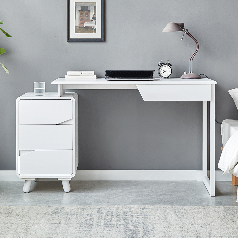 Solid Wood Desk Home Bedroom Study Desk Minimalist Modern Student Retractable Table Nordic Computer Desk Office