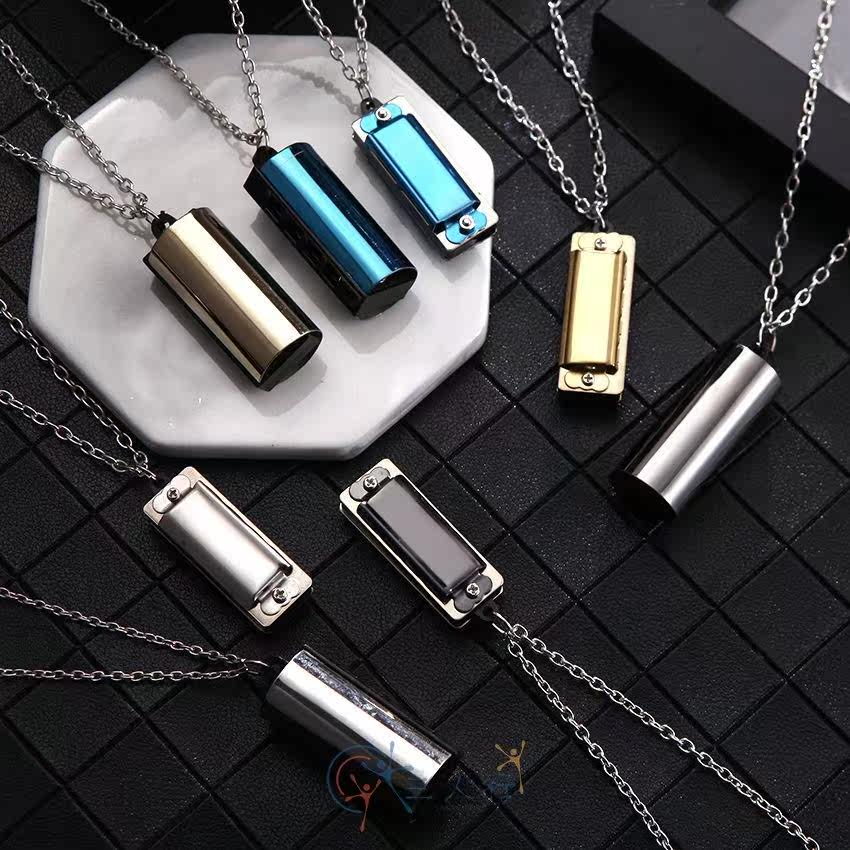 Harmonica whistle necklace hip-hop necklace trendy ins high street whistle can blow accessories hip-hop female long chain pendant