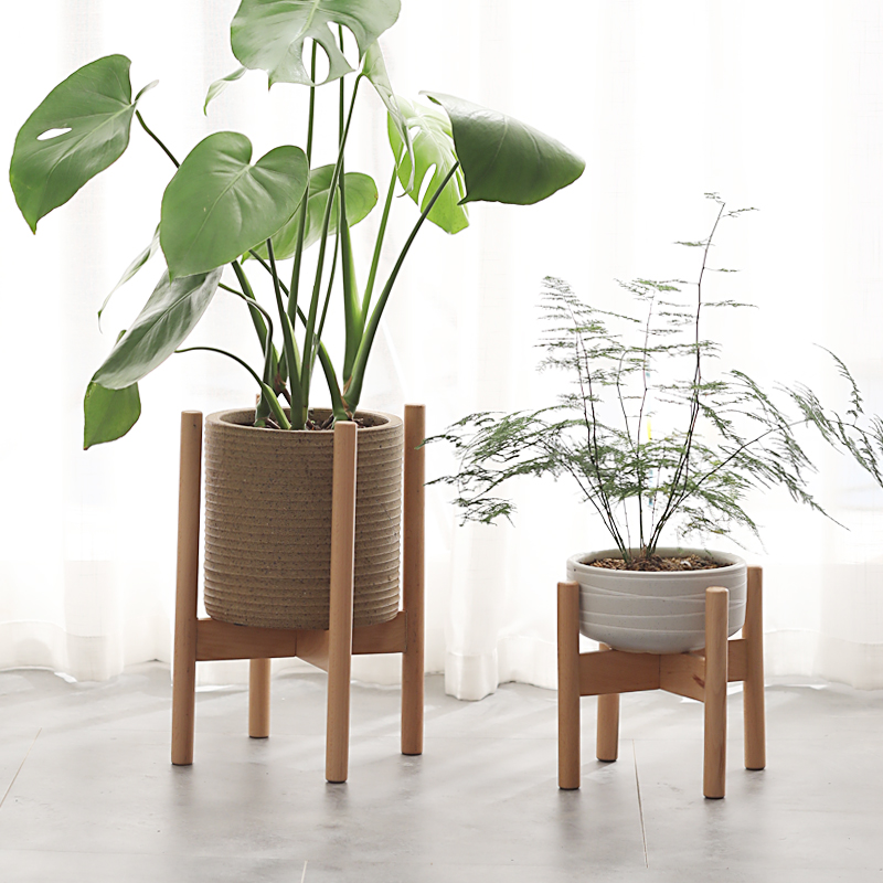 Nordic flower pot frame Cross flower shelf floor type shelving shelf Balcony Living Room Wooden Care Frame Gold Gflower Shelf Potted Shelf