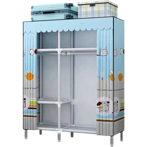 Простой гардероб прочный прочный молнии с полной прокатной арендой домашний шкаф домашняя спальня сборка ткань подвесной гардероб