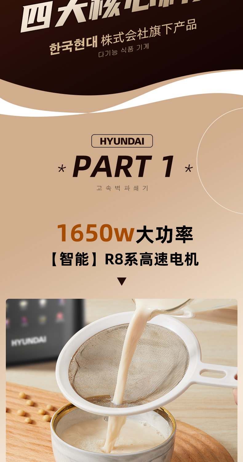 现代 带熬煮 多功能破壁料理机  1.75L 升级微压防溢盖 图2