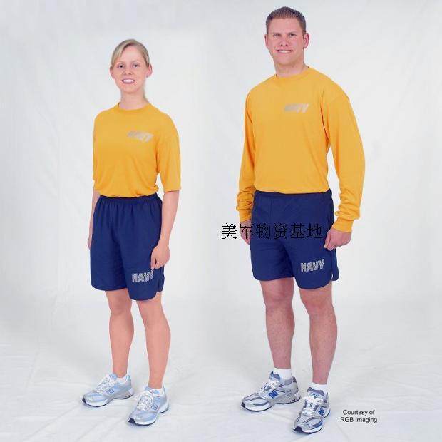 Military version of the original American sea mushroom PT body training suit US NAVY running suit sportswear US army yellow t-shirt popularity