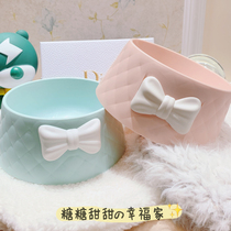 (Sweet sugar sugar)Cat bowl Cat food bowl Dog bowl Dog bowl Dog bowl Cat small and medium-sized dog pet supplies