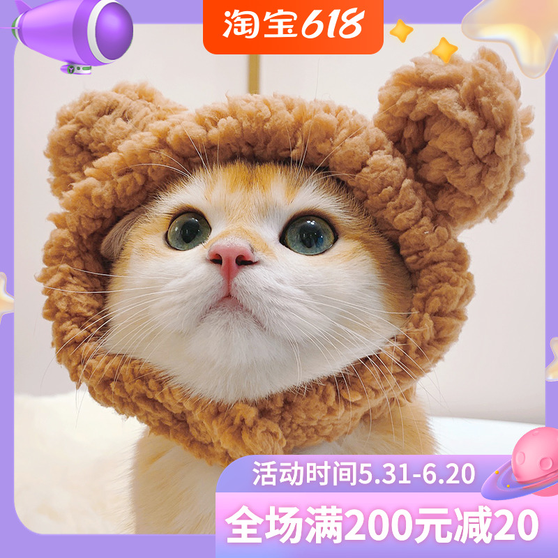 Pet Hats Cubs Plush Headgear English Short Cute Kitty Kitty Small Dog Pooch Photo Headwear Change Accessories Accessories