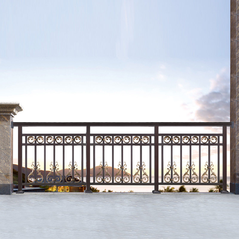 Land Tiger Aluminum Art Guardrails Aluminum Alloy Wall Railing Fence Anti-Barrier Outdoor Garden Villa Courtyard Wall Guardrails