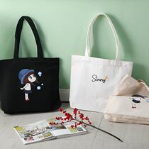 Canvas bag shopbag canvas bag bag bag bag bag handbag student Han edition custom Japanese system in simple large capacity