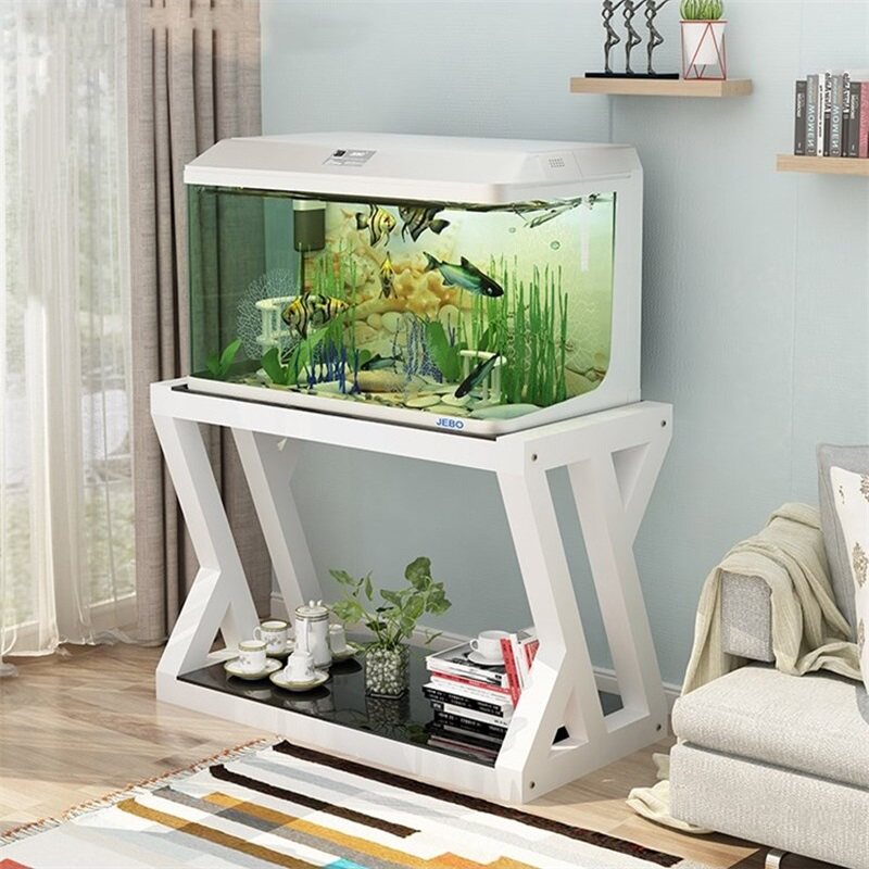 Steel Wood Fish Cylinder Shelf Home Living Room Base Iron Art Styling Small Aquarium Bottom Cabinet Partition Fish Tank Underframe