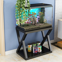 Fish tank bottom cabinet living room household solid wood iron bearing frame custom grass tank aquarium shelf base