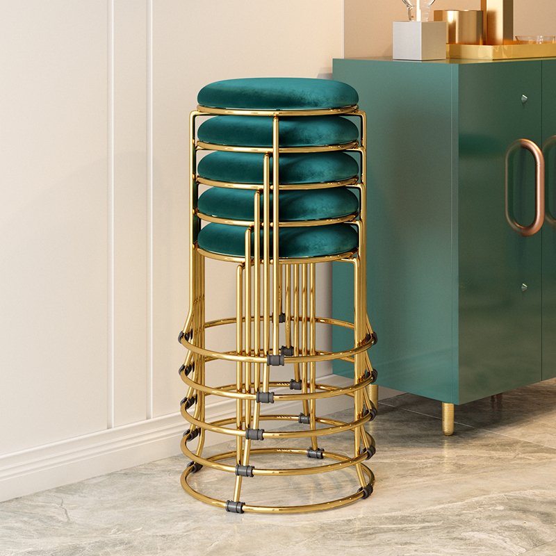 Round stool household stool light luxury small round stool round stool cover cushion dining table stool lazy storage bench modern minimalist stool