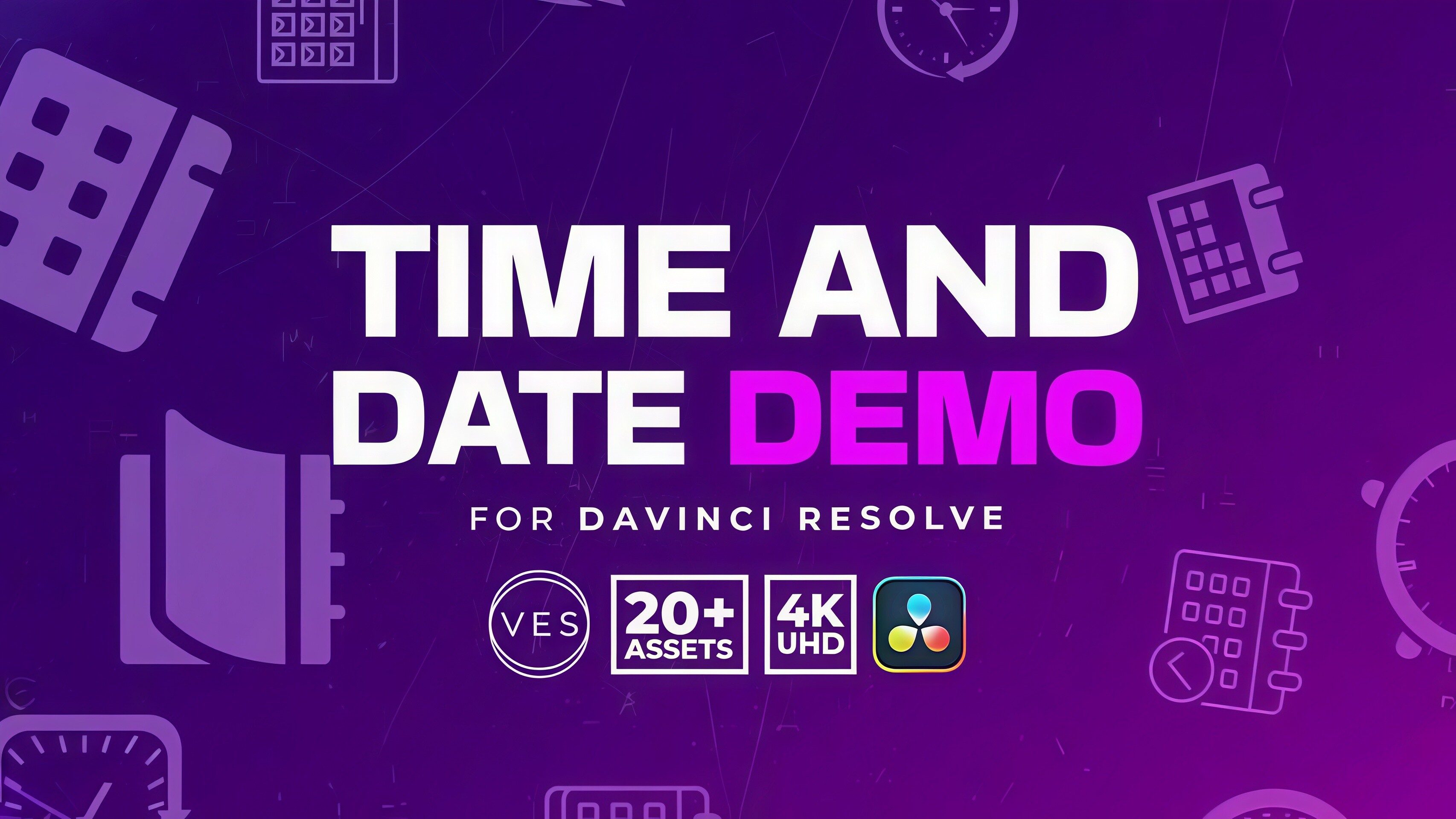 達文西插件 20組獨特數字時鐘日曆日期簡潔簡潔動畫達芬奇DaVinci Resolve