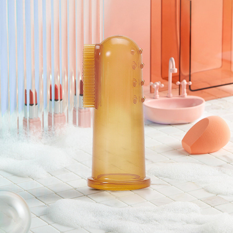 Baby nano silver silicone finger set toothbrush 0-1-2 years old baby toothbrush Children's soft hair baby baby tooth brush