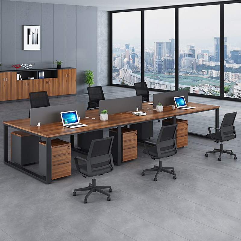 Office furniture simple modern desk 4 6-person screen card seat staff office desk and chair combination