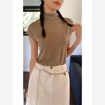 Ai Xi Thirteen Lines 20 Spring Korean Solid Color Slim Bottom Shirt Women 1 and South 24 Season Original Versatile Stand Collar Tie 2057