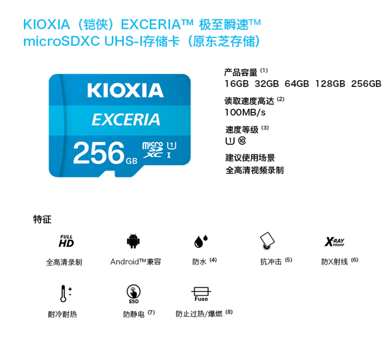 原东芝存储 铠侠 高速内存卡 tf卡 64g 图2