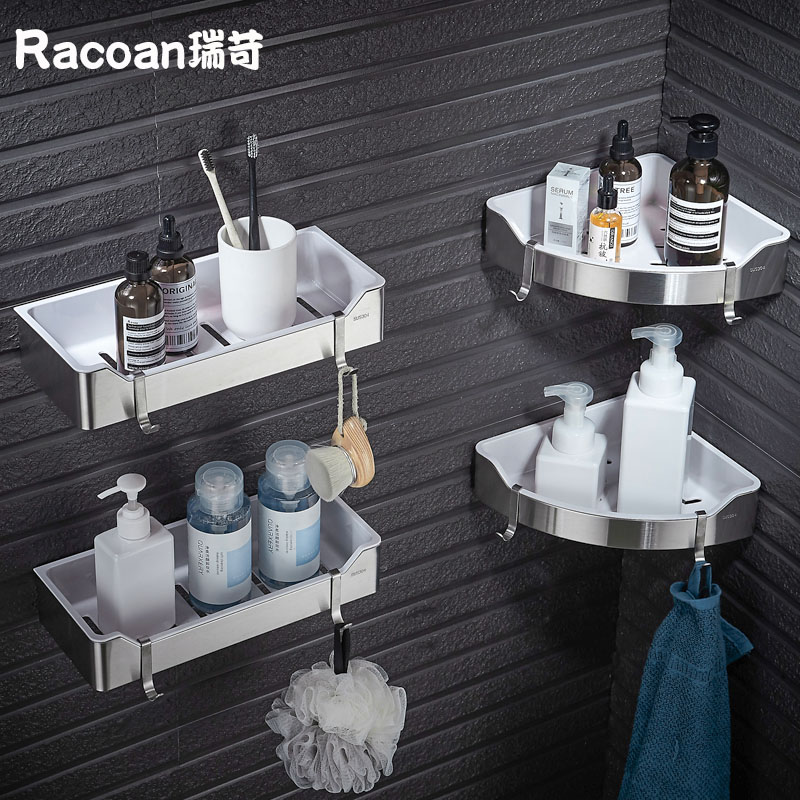 304 Stainless Steel Bathroom Toilet Bathroom bathroom Contained Bath Wall Hung Makeup Room Triangle Shelve free of punch