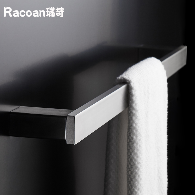 304 stainless steel brushed simple hand washing powder room toilet bathroom wall pendant towel rack single pole free punch