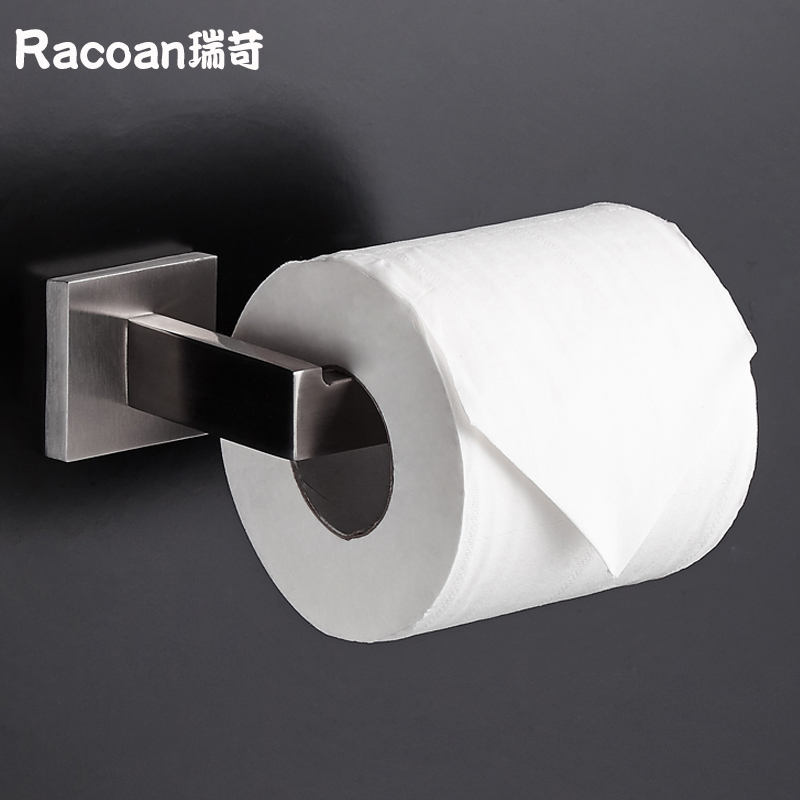 304 stainless steel brushed simple and creative powder room toilet wall pendant straw paper roll toilet paper towel rack free punch
