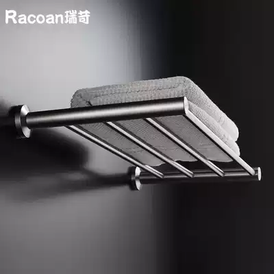 304 stainless steel powder room bathroom wall pendant single layer storage bath towel towel rack no hole