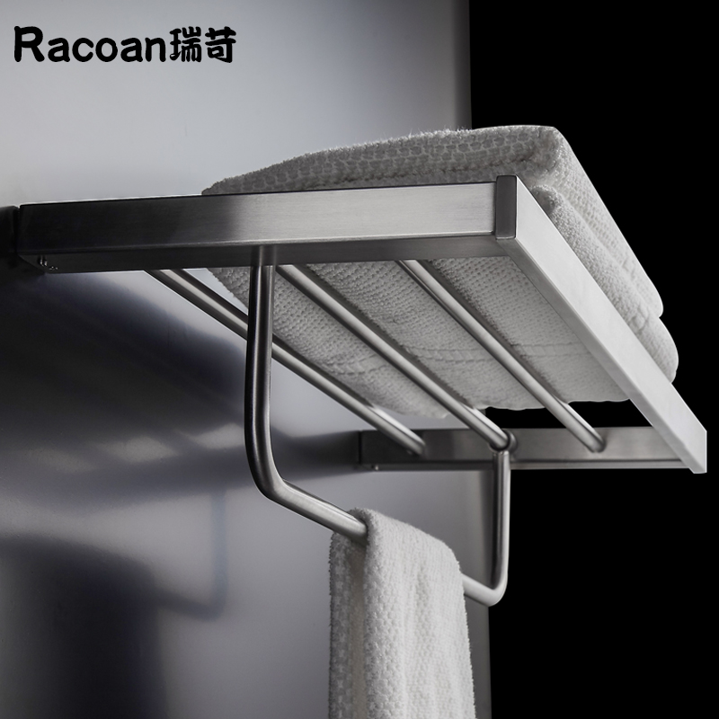 304 Stainless Steel Wire Drawing Bath Makeup Room Bathroom Wall Pendant Double Towel Bath Towel Rack Clothes Rack