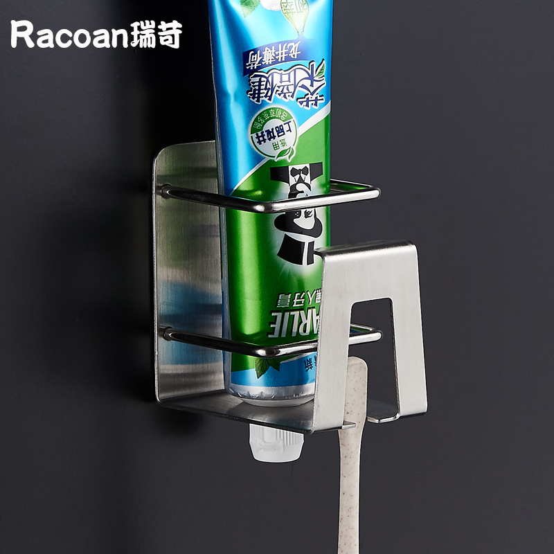 304 stainless steel powder room washstand bathroom pendant wall hanging toothbrush toothpaste rack storage free punch