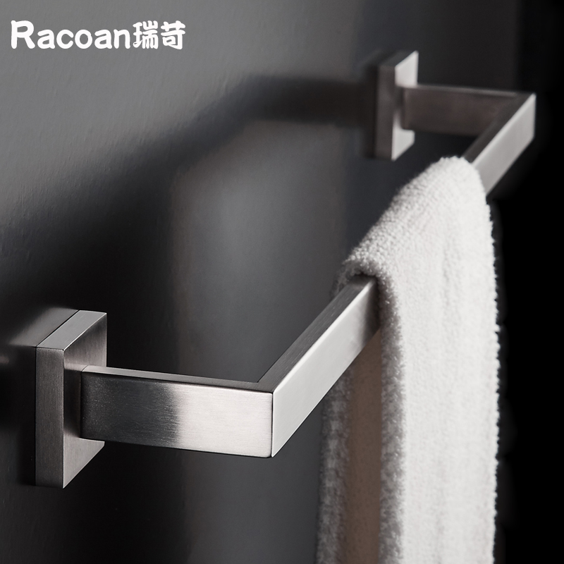 304 stainless steel simple creative kitchen hand washing powder room bathroom wall pendant towel rack single pole free punch