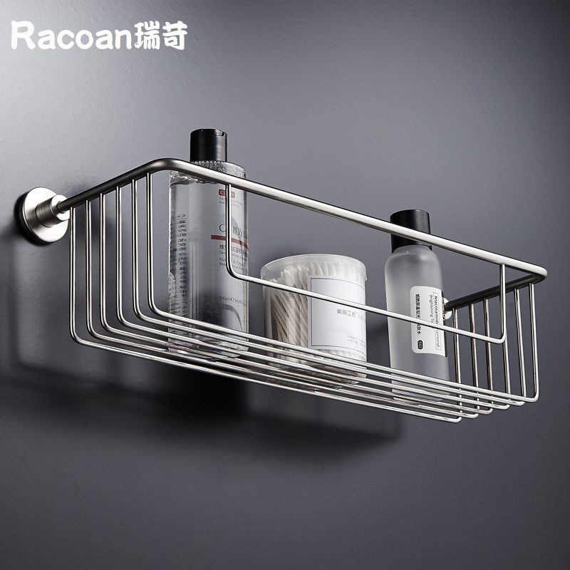 304 Stainless Steel Makeup Room Bath Bathroom Pendant Kitchen Wall-mounted Storage Rack Containing Basket free of punch