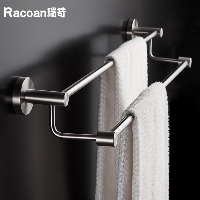 304 Stainless Steel Bathroom Wall Pendant Hair Towel Rack Substiletto Toilet Kitchen Make-up Room Bathroom Double