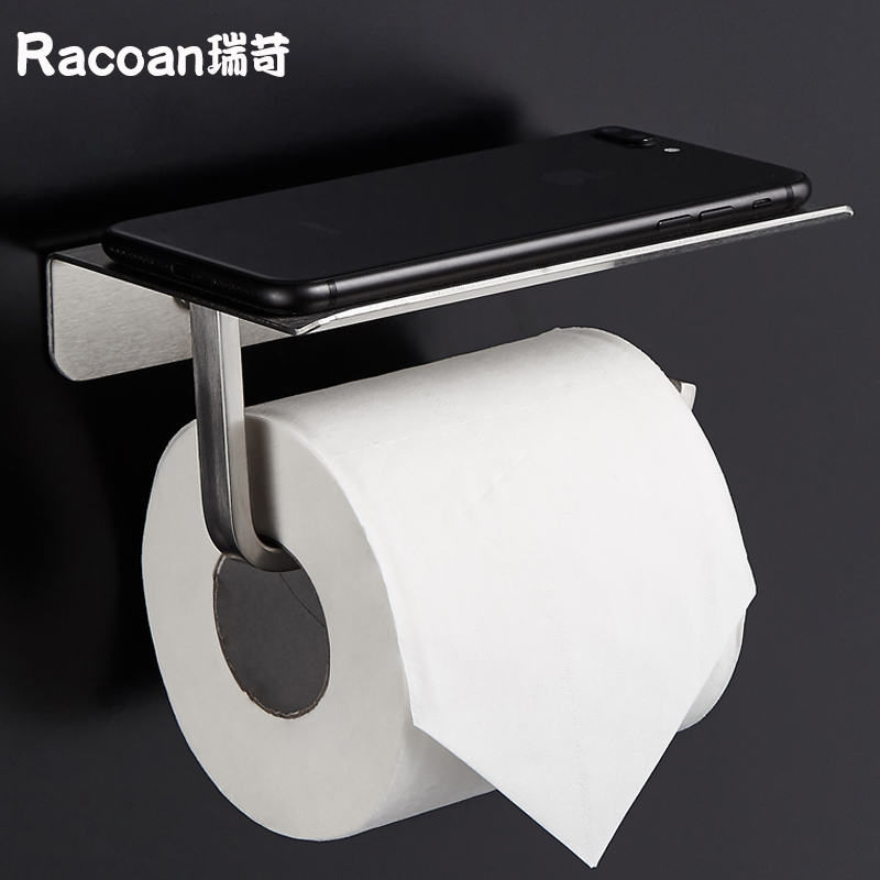 304 Stainless Steel Toilet Bathroom Wall Pendant MAKEUP ROOM DRUM SANITARY PAPER TOWEL RACK FREE FROM CELLULAR PHONE SHELF