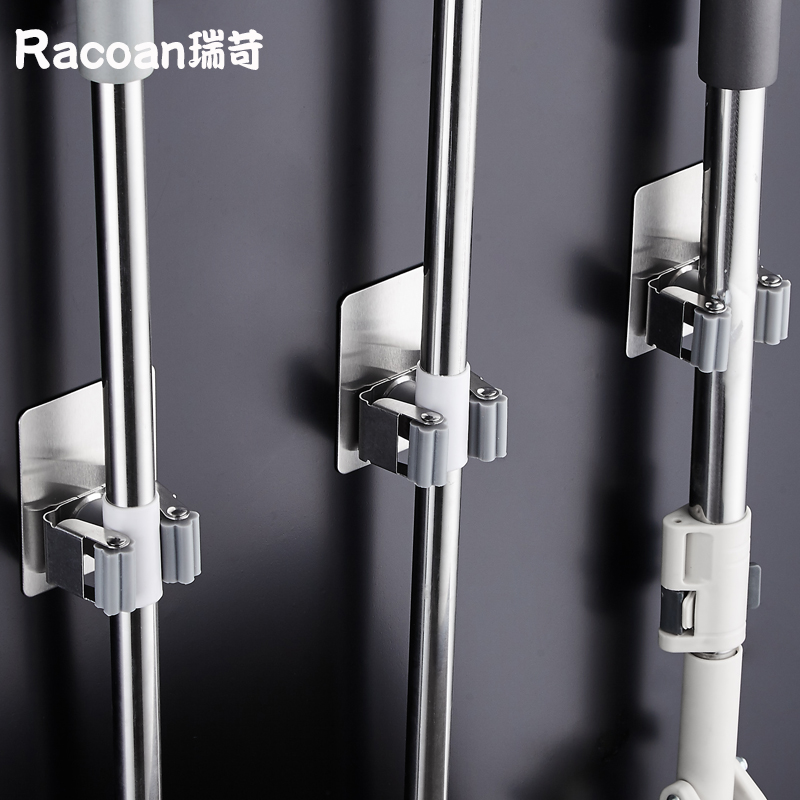 304 STAINLESS STEEL MAKEUP ROOM CONTAINING DEITY SWEEP THE RACK WALL PENDANT MOP CLIP MOP HOOK FREE OF PUNCH