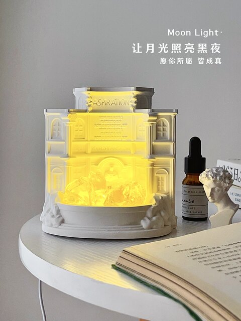 Wishing Pool Flameless Aromatherapy Crystal Diffuser Stone Night Light Ornament Incense Burner Niche High-End Birthday Gift for Men and Women