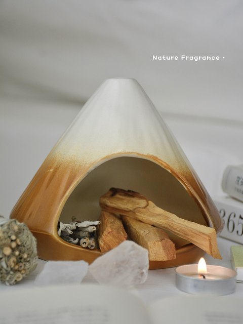 Peruvian Sage Incense Burner, Incense Burner for Purifying Crystals, Demagnetizing, Niche High-End Ceramic Incense Burner, Fireplace