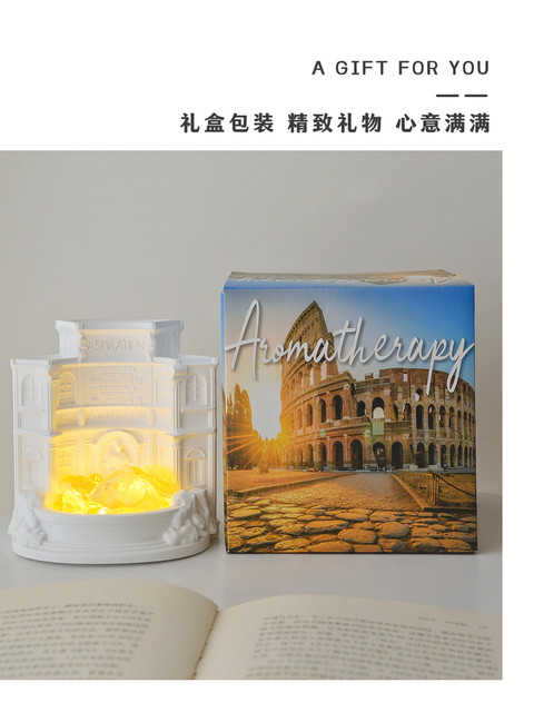Wishing Pool Flameless Aromatherapy Crystal Diffuser Stone Night Light Ornament Incense Burner Niche High-End Birthday Gift for Men and Women