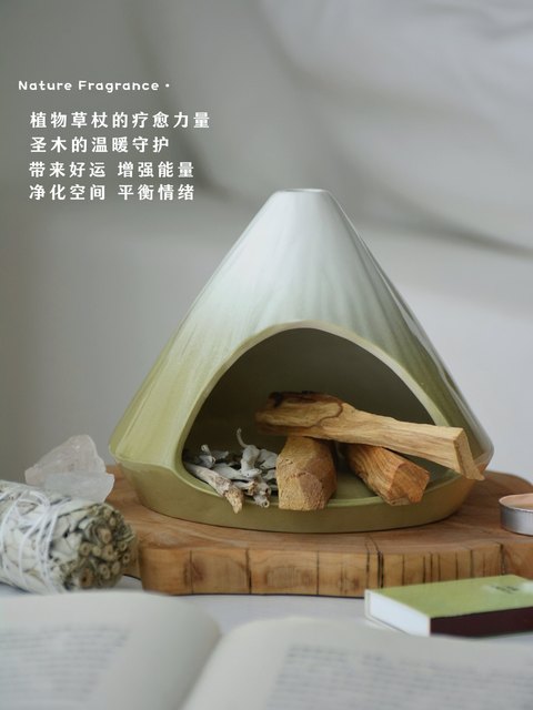 Peruvian Sage Incense Burner, Incense Burner for Purifying Crystals, Demagnetizing, Niche High-End Ceramic Incense Burner, Fireplace